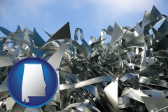 alabama map icon and scrap metal