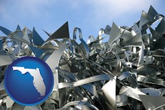 florida map icon and scrap metal