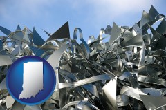 indiana map icon and scrap metal