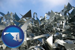 maryland map icon and scrap metal