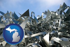 michigan map icon and scrap metal