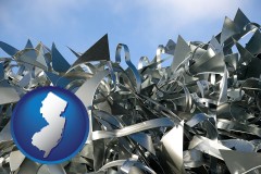 new-jersey map icon and scrap metal