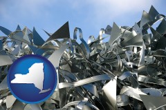 new-york map icon and scrap metal