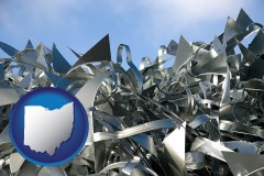 ohio map icon and scrap metal