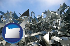 oregon map icon and scrap metal