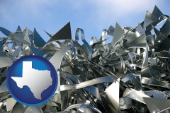 texas map icon and scrap metal