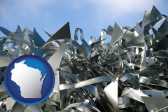 wisconsin map icon and scrap metal